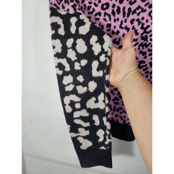 NWOT Asos Sweater Womens Pullover Leopard Cheetah Long Sleeve Green purple - Picture 6 of 6